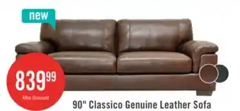 The Brick Classico 90 Genuine Leather Sofa with Wood Legs – Tobacco offer