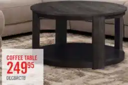 The Brick Declan 31.5 Modern Round Coffee Table with Shelf & Casters - Black offer
