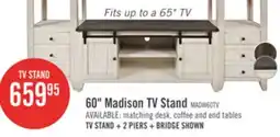 The Brick Madison 60 Rustic TV Stand with Storage and Cable Management for TVs up to 65- White offer