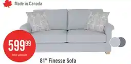 The Brick Finesse 81 Contemporary Chenille Fabric Sofa - Heather Grey offer