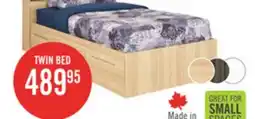 The Brick Riley Mates Bed with Bookcase Headboard Set for Kids, Made in Canada, Natural - Twin Size offer