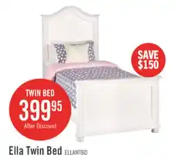 The Brick Ella Panel Bed with Headboard & Frame for Kids, Chevron Pattern, White - Twin Size offer