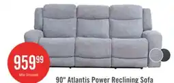The Brick Atlantis 90 Zero Gravity Fabric Power Reclining Sofa with USB Ports - Dove Grey offer