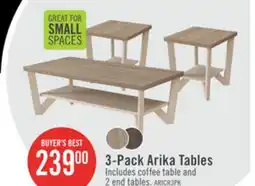 The Brick Arika 47.5 Modern 3-Pack Coffee + 2 End Tables with Shelf - Ivory offer