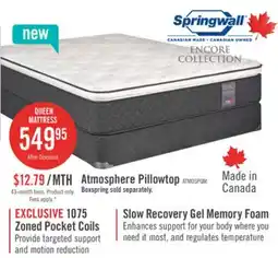 The Brick Springwall Encore Atmosphere Pillowtop Medium Queen Mattress offer