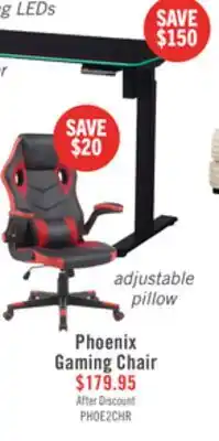 The Brick Phoenix 26.7 Ergonomic Gaming Chair with Lumbar Cushion - Black & Red offer