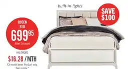 The Brick Halo Panel Bed with Headboard & Frame, LED, Glam, White - Queen Size offer