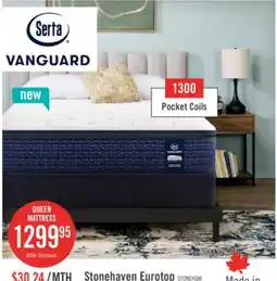 The Brick Serta Vanguard Stonehaven Eurotop Firm Queen Mattress offer