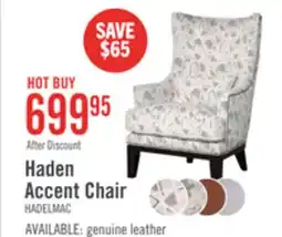 The Brick Haden 30 Chenille Fabric Accent Chair with Wood Base and Nailhead Trim - Limbu Mint Multicolour offer