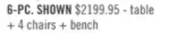 The Brick Cedar 6pc Dining Set with Table, Bench & 4 Chairs, Pine Wood, Trestle-Base, 72.07W - Brown offer