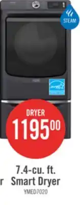 The Brick Maytag 7.4 Cu. Ft. Pet Pro Smart Electric Dryer - Midnight Steel - YMED7020RF offer