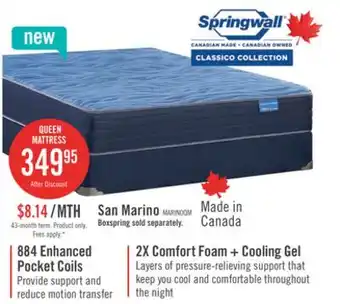 The Brick Springwall San Marino Tight Top Firm Queen Mattress offer