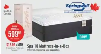 The Brick Springwall Spa 10 Firm Smooth Top Queen Mattress in a Box offer