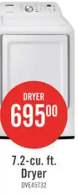 The Brick Samsung 7.2 Cu. Ft. Electric Dryer - White - DVE45T3200W/AC offer