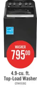 The Brick GE 4.9 Cu. Ft. Top Load Agitator Washer - Diamond Grey - GTW491BMRDG offer