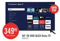 The Brick Westinghouse 50 QLED 4K UHD Smart Roku TV (WR50QC5500) – 2025 Model offer