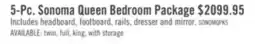 The Brick Sonoma 5pc Bedroom Set with Bed, Dresser & Mirror, Mango Brown - Queen Size offer
