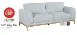 The Brick Valley 83.5 Fabric Sofa with Rubberwood Base and Legs - Grey offer
