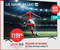 The Brick LG 85 NU860 Series NANO UHD 4K Smart TV (85NU860BYUA.ACC) - 2026 Model offer