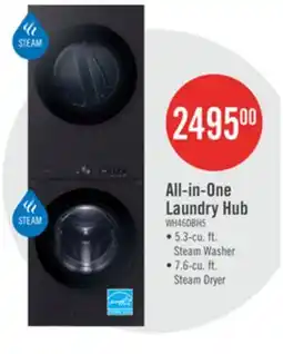 The Brick Samsung 5.3 Cu. Ft. Front-Load Steam Laundry Hub - Black Stainless Steel - WH46DBH550EVAC offer