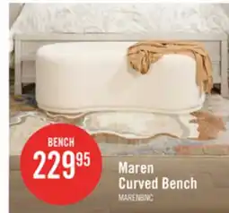 The Brick Maren 47.25 Fabric Curved Bench - Cream offer