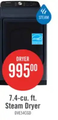The Brick Samsung 7.4 Cu. Ft. Electric Dryer with Steam - Navy - DVE54CG7155DAC offer