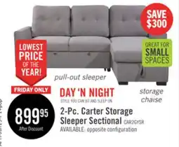The Brick Carter 2-Piece Right-Facing Linen-Look Fabric Sleeper Sectional with Storage Chaise - Solis Grey offer