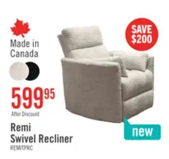 The Brick Remi 38 Fabric Swivel Glider Reclining Chair – Taupe offer