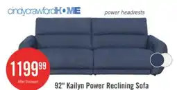 The Brick Cindy Crawford Home Kailyn 92 Fabric Power Reclining Sofa with Power Headrests - Indigo offer