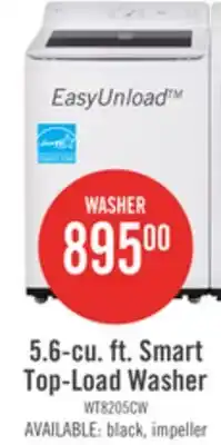 The Brick LG 5.6 Cu. Ft. Smart Top-Load Washer with EasyUnload - Essence White - WT8205CW offer