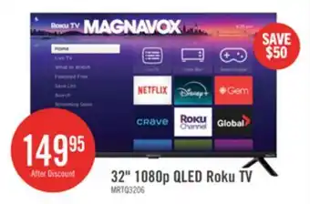 The Brick MAGNAVOX 32 MRTQ QLED Quantum Dot FHD Smart Roku TV (MRTQ3206) offer