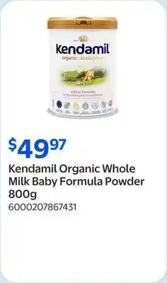 Walmart Kendamil Organic Whole Milk Baby Formula Powder offer