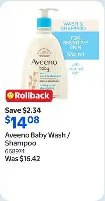 Walmart Aveeno Baby Wash / Shampoo offer