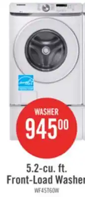 The Brick Samsung 5.2 Cu. Ft. Front-Load Washer - White - Stackable - WF45T6000AW/A5 offer