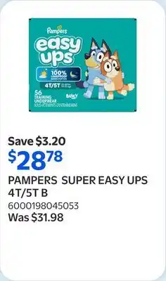Walmart PAMPERS SUPER EASY UPS 4T/5T B offer