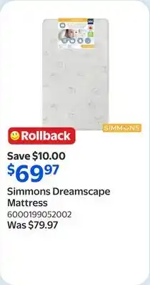 Walmart Simmons Dreamscape Mattress offer