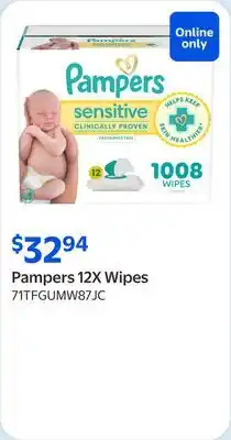Walmart Pampers 12X Wipes offer