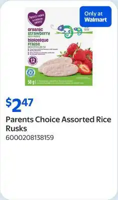 Walmart Parents Choice Assorted Rice Rusks offer
