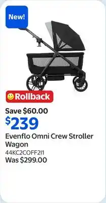 Walmart Evenflo Omni Crew Stroller Wagon offer