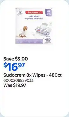 Walmart Sudocrem 8x Wipes - 480ct offer
