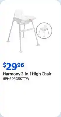 Walmart Harmony 2-in-1 High Chair offer