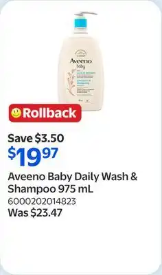 Walmart Aveeno Baby Daily Wash & Shampoo offer