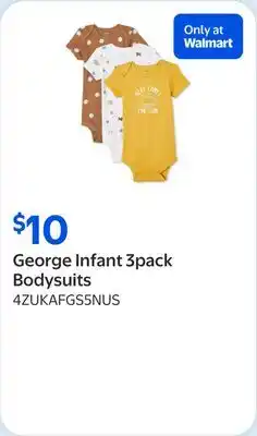 Walmart George Infant 3pack Bodysuits offer