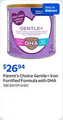 Walmart Parent's Choice Gentle+ Iron Fortified Formula with DHA offer