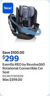 Walmart Evenflo REO by Revolve360 Rotational Convertible Car Seat offer