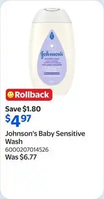 Walmart Johnson's Baby Sensitive Wash offer