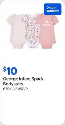 Walmart George Infant 3pack Bodysuits offer