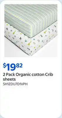 Walmart 2 Pack Organic cotton Crib sheets offer
