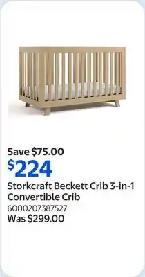 Walmart Storkcraft Beckett Crib 3-in-1 Convertible Crib offer