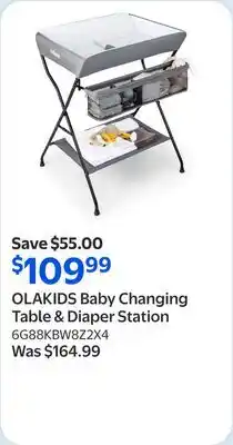 Walmart OLAKIDS Baby Changing Table & Diaper Station offer